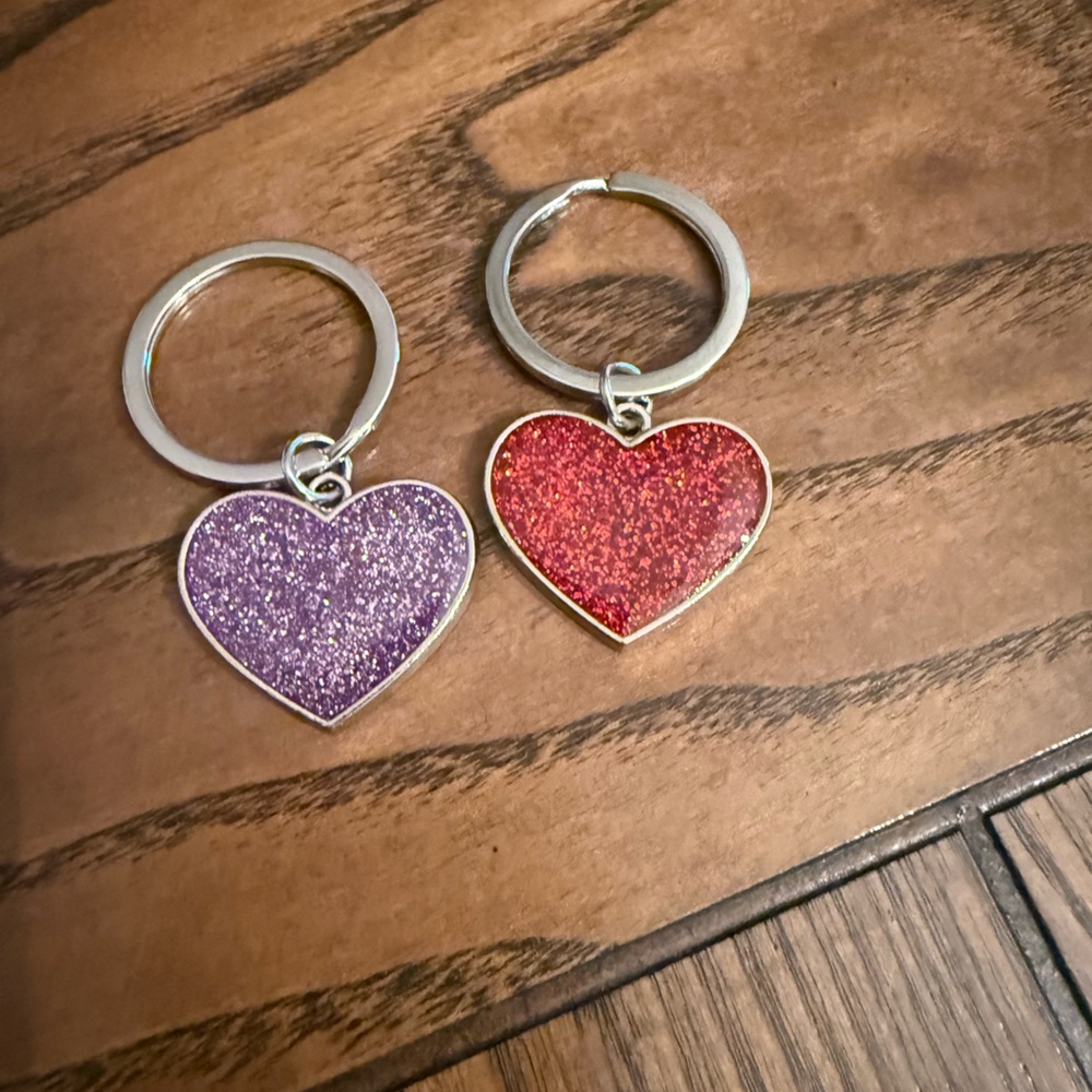 Pink and Red Heart keychains - Picture 2 of 2